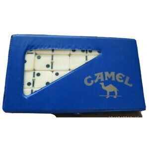 Vintage Camel Cigarette Double 6 Dominoes 1989 Blue Promotional Case